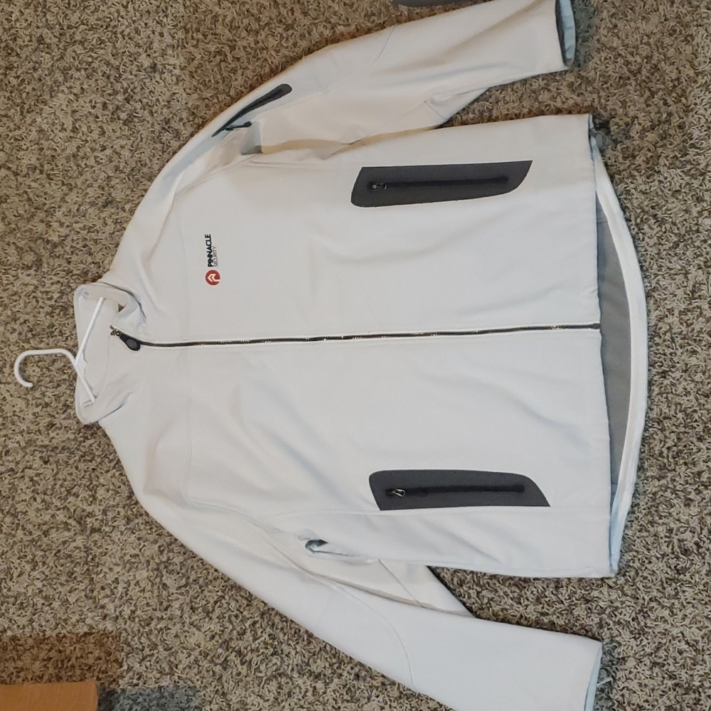 Men's White sofshell jacket large